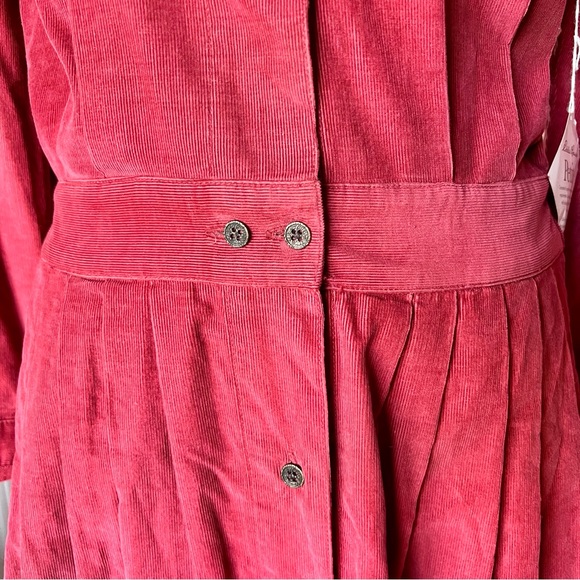 NWT Vintage EDDIE BAUER Petite Collared Button Down Corduroy Maxi Dress—SZ. MP - Picture 3 of 17